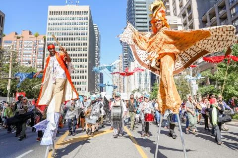 'Fridays for Future' climate change protest in Toronto, Canada. Stock Photos