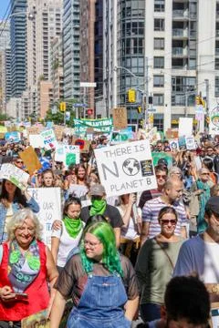 'Fridays for Future' climate change protest in Toronto, Canada. Stock Photos