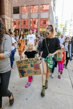 'Fridays for Future' climate change protest in Toronto, Canada. Stock Photos