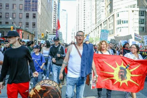 'Fridays for Future' climate change protest in Toronto, Canada. Stock Photos