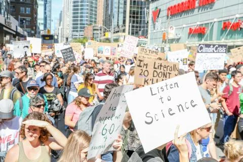 'Fridays for Future' climate change protest in Toronto, Canada. Foto stock