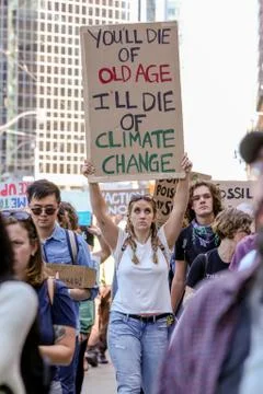 'Fridays for Future' climate change protest in Toronto, Canada. Stock Photos