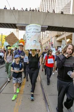 'Fridays for Future' climate change protest in Toronto, Canada. Stock Photos