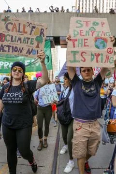 'Fridays for Future' climate change protest in Toronto, Canada. Stock Photos