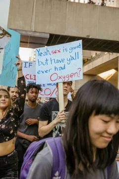 'Fridays for Future' climate change protest in Toronto, Canada. Stock Photos