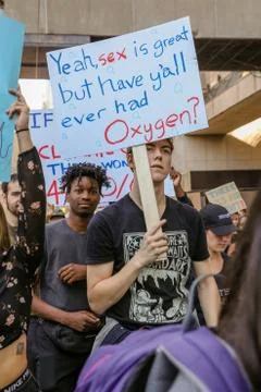'Fridays for Future' climate change protest in Toronto, Canada. Stock Photos