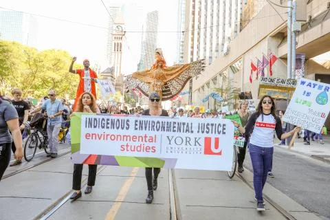 'Fridays for Future' climate change protest in Toronto, Canada. Stock Photos