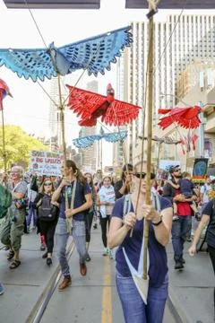 'Fridays for Future' climate change protest in Toronto, Canada. Stock Photos