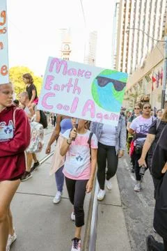'Fridays for Future' climate change protest in Toronto, Canada. Foto stock