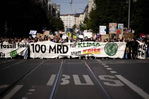  Fridays for Future, Climate Demonstration DEU, Deutschland, Germany, Berl... 库存照片