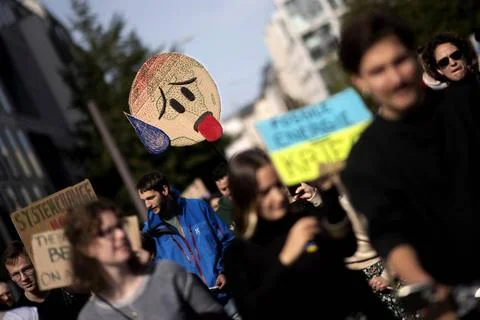  Fridays for Future, Climate Demonstration DEU, Deutschland, Germany, Berl... 库存照片