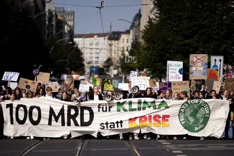  Fridays for Future, Climate Demonstration DEU, Deutschland, Germany, Berl... 库存照片
