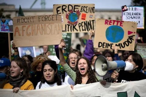  Fridays for Future, Climate Demonstration DEU, Deutschland, Germany, Berl... 库存照片