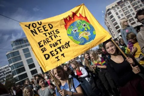  Fridays for Future, Climate Demonstration DEU, Deutschland, Germany, Berl... 库存照片