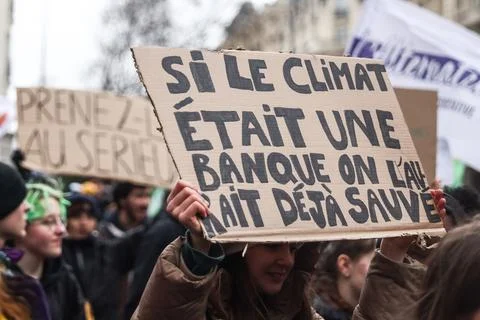 Fridays For Future - Climate Protest in Paris, France - 10 Mar 2023 Stock Photos