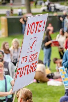 'Fridays for Future' Global Climate Change protest in Toronto, Canada. Stock Photos