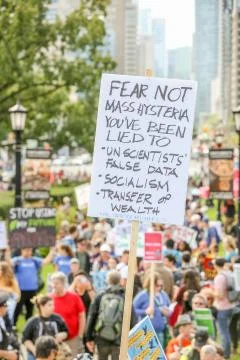 'Fridays for Future' Global Climate Change protest in Toronto, Canada. Stock Photos