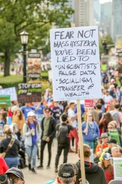'Fridays for Future' Global Climate Change protest in Toronto, Canada. Stock Photos