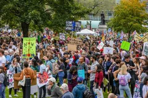 'Fridays for Future' Global Climate Change protest in Toronto, Canada. Foto stock
