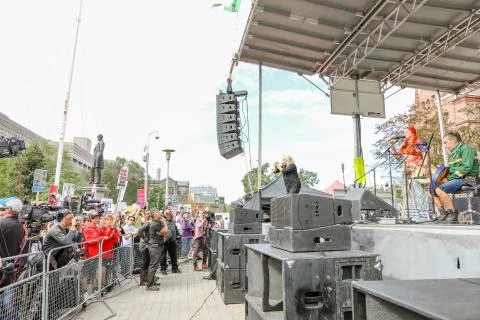 'Fridays for Future' Global Climate Change protest in Toronto, Canada. Stock Photos