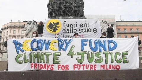 Fridays For Future rally to demand action against climate change. Video stock 140800273