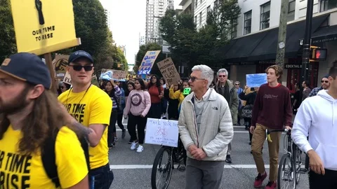 Fridays for future Vancouver protesting global warming Stock Footage 116795997