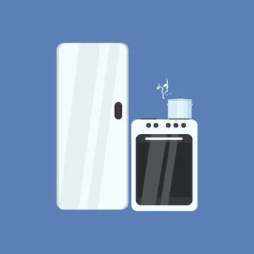 Fridge And Stove Stock Illustration