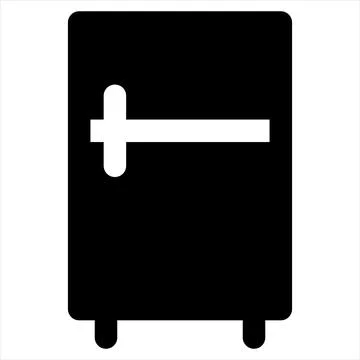 Fridge glyph icon vector illustration isolated on white background 스톡 일러스트