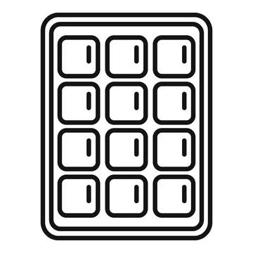 Fridge ice cube tray icon outline vector. Form container Illustrazione stock