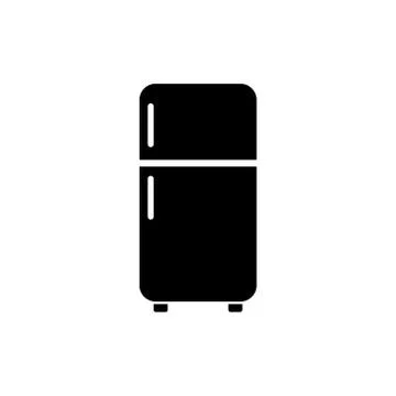 Fridge icon in flat style. Vector illustration on withe background. Isolated. Illustrazione stock