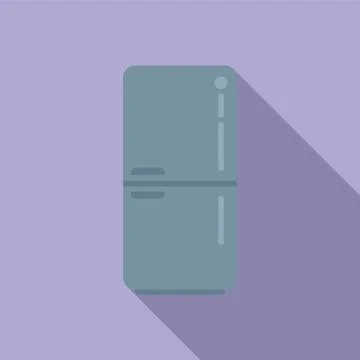 Fridge icon flat vector. Kitchen interior Stock Illustration