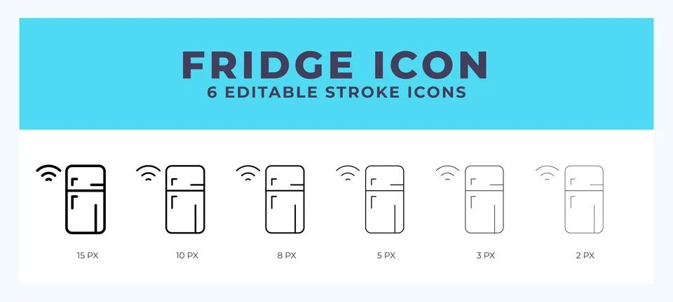 Fridge icon vector illustration. With editable stroke for web. App and more. Stock Illustration
