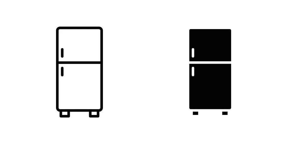 Fridge icon vector template set in black Stock Illustration