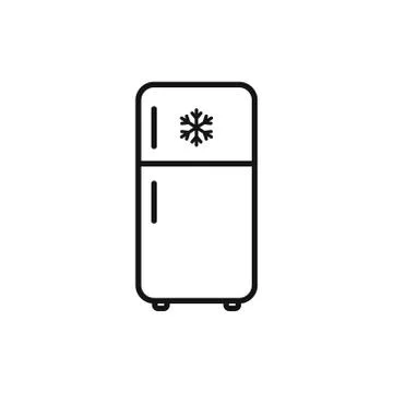 Fridge in line style icon. Vector illustration on withe background. Isolated. Stock Illustration