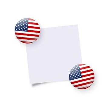 Fridge load stones holding empty sticker. Original USA round magnet, badge Stock Illustration