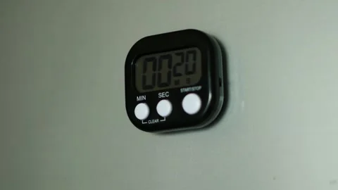 Fridge-Mounted Kitchen Timer: Digital Convenience Stock Footage 277932399