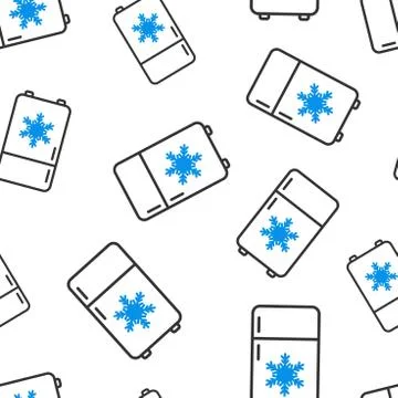 Fridge refrigerator icon seamless pattern background. Freezer container vecto Illustrazione stock