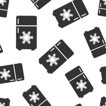 Fridge refrigerator icon seamless pattern background. Freezer container vecto Illustrazione stock