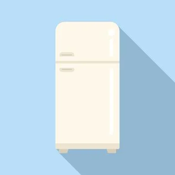 Fridge smart consumption icon flat vector.Money resource Stock Illustration