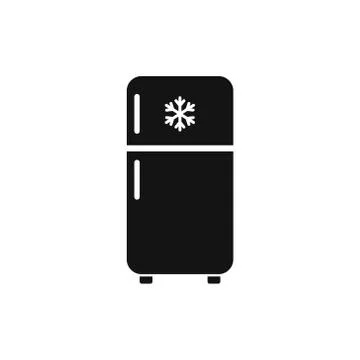 Fridge with snowflake icon. Vector illustration on withe background. Isolated. Illustrazione stock