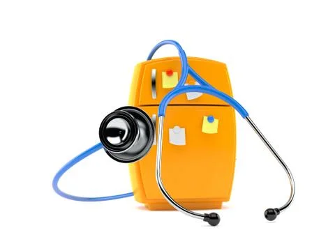 Fridge with stethoscope Stock Illustration