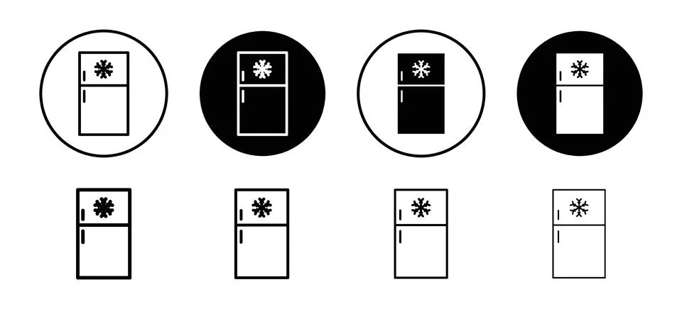 Fridge vector icon set collection. Fridge Outline flat Icon. Stock Illustration
