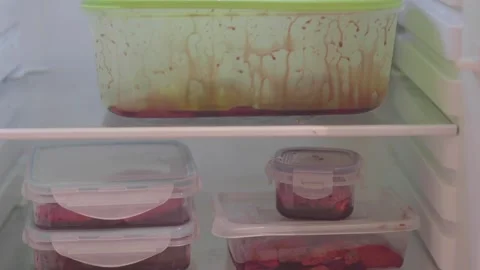 Fridge wih tupperware 1 Stock Footage 151283703