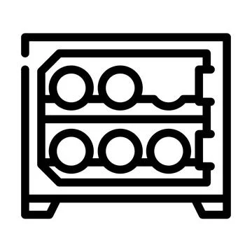 Fridge for wine line icon vector illustration Illustration