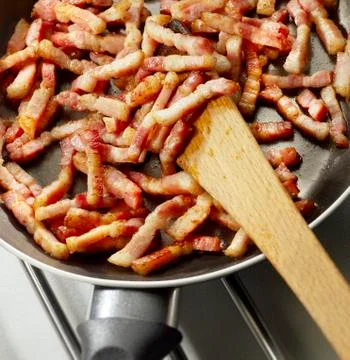 Fried bacon Stock Photos
