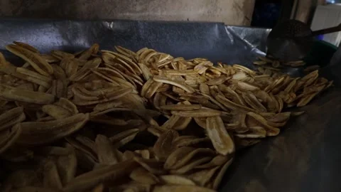 Fried banana chips Stock Footage 305024017
