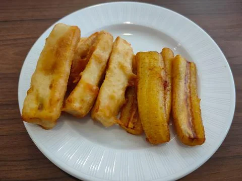 Fried banana Stock Photos