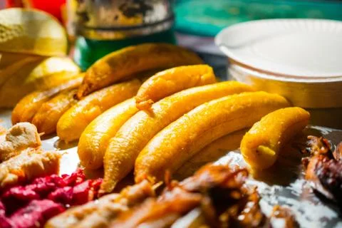Fried bananas Stock Photos