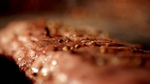 Fried barbecue in slow motion Stock Footage 67867128