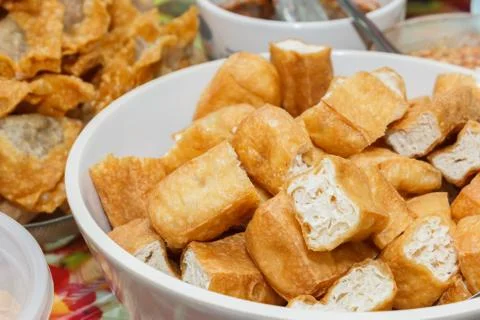 Fried bean curd Stock Photos